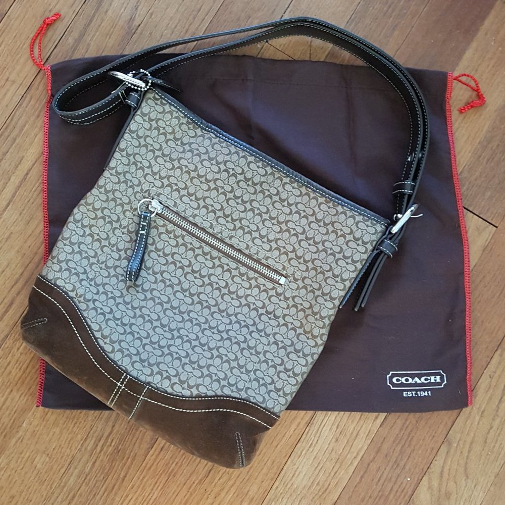 Coach Jacquard Mini Signature Hobo Bag  EUC